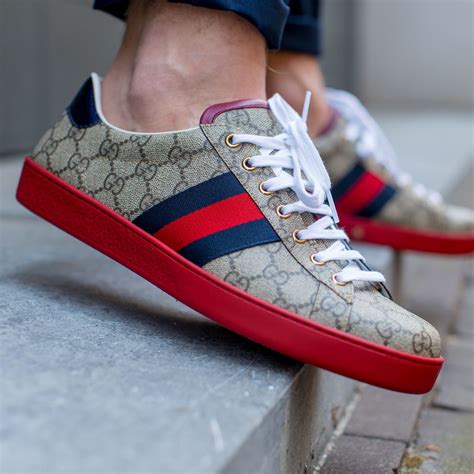 gucci new ace sneaker on foot